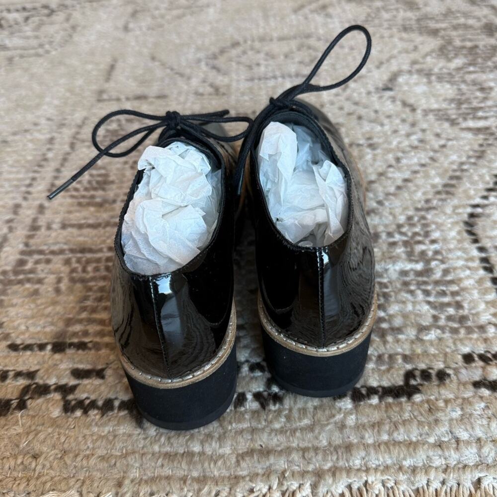 Like New Eileen Fisher Eddy Black Patent Leather Platform Loafer - Picture 6 of 8